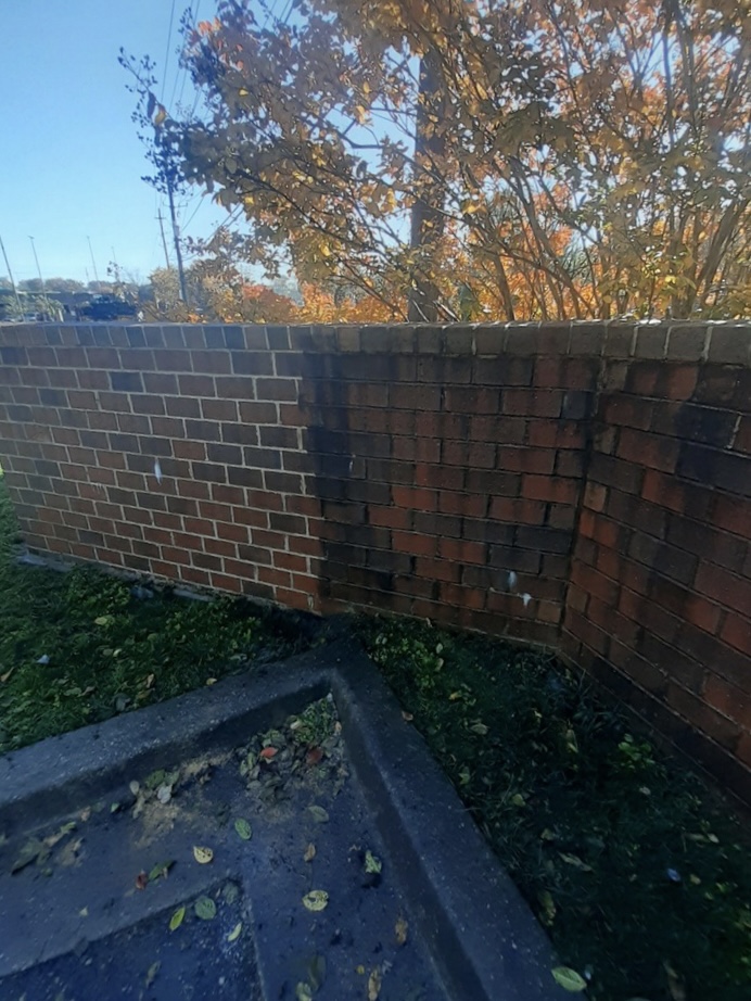 Brick Wall powerwashing