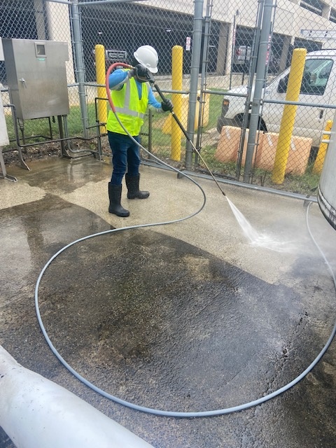 Cement Pad Power Washing